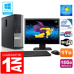 PC DELL 990 SFF Intel G840 Ram 16Go Disque 1 To Wifi W7 Ecran 19" - Occasion