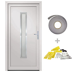 vidaXL Porte d'entrée Blanc 108x208 cm PVC