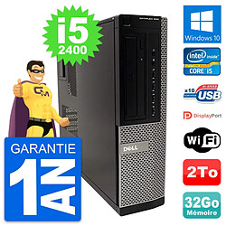 PC Dell OptiPlex 990 DT Intel i5-2400 RAM 32Go Disque Dur 2To Windows 10 Wifi - Occasion