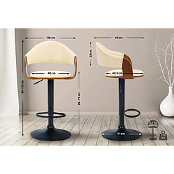 Non Tabouret de bar Nilse simili cuir noir