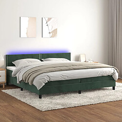 Sommier à lattes LED,Cadre à lattes de lit avec matelas pour Adulte Vert foncé 200x200 cm -MN26787