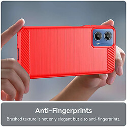 Acheter Htdmobiles Coque pour Motorola Moto G34 5G - housse etui silicone gel carbone + verre trempe - ROUGE