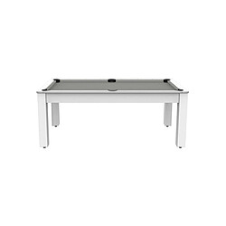 De Faugeres Billard convertible table 8 personnes Arizona (plateau et accessoires en option) Blanc boisé , Gris (plateau)