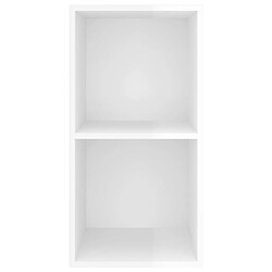 Acheter Maison Chic Meuble TV scandinave mural Banc TV suspendu pour salon - Blanc brillant 37x37x72 cm Aggloméré -MN71654