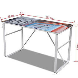 Helloshop26 Bureau table meuble travail informatique rectangulaire unique 0502067 pas cher