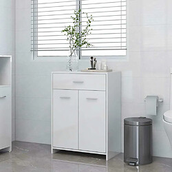 Maison Chic Armoire de salle de bain,Meuble de rangement,Meuble haut Blanc brillant 60x33x80 cm Aggloméré -GKD292739