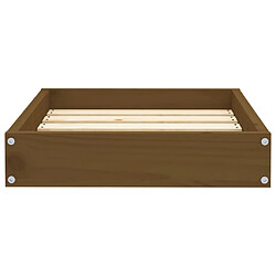 Avis vidaXL Lit pour chien Marron miel 51,5x44x9 cm Bois de pin solide