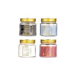 The Home Deco Factory Bougie en pot message scintillant senteur fleur de coton (Lot de 4).