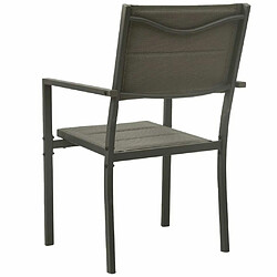 Maison Chic Lot de 2 Chaises de jardin,Fauteuil d'extérieur Textilène et acier Gris et anthracite -MN77718 pas cher