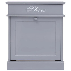 vidaXL Armoire à chaussures Gris 50 x 28 x 58 cm Bois de Paulownia