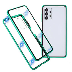 Coque en métal Cadre d'adsorption magnétique vert pour votre Samsung Galaxy A32 5G