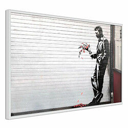 Paris Prix Affiche Murale Encadrée Banksy Waiting in Vain 30 x 20 cm Blanc