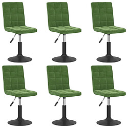 vidaXL Chaises pivotantes à manger lot de 6 vert foncé velours