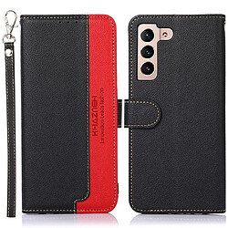 Etui en PU Fonction de blocage RFID, texture litchi avec support pour votre Samsung Galaxy S23 5G - noir