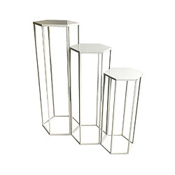 The Home Deco Factory 3 Portes plantes sellettes design Théo - Blanc pas cher