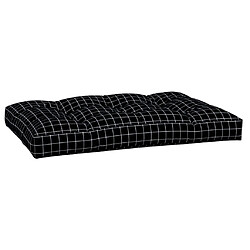 Avis vidaXL Coussin de palette motif à carreaux noir 120x80x12 cm tissu