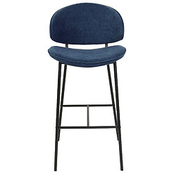 Acheter Beliani Tabouret de bar Set de 2 Tissu Bleu marine KIANA