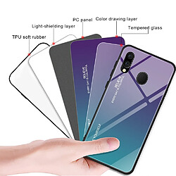 Avis Wewoo Coque Pour Galaxy M20 Gradient Color Glass Case Blue