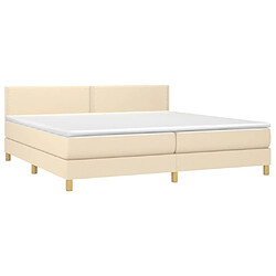 Acheter Sommier à lattes,Cadre à lattes de lit et matelas et LED pour Adulte Crème 200x200cm Tissu -MN51384