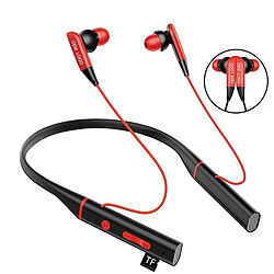 Universal Casque Bluetooth sportif avec carte mémoire, casque sans fil, casque stéréo, col bas, Bluetooth.