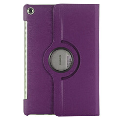 Wewoo Housse Étui Violet pour Huawei MediaPad M5 10,8 pouces Litchi Texture PU en cuir avec support rotatif et fonction de veille / réveil