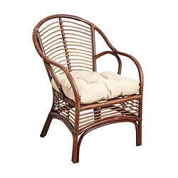 Aubry Gaspard Fauteuil en rotin marron Louis.