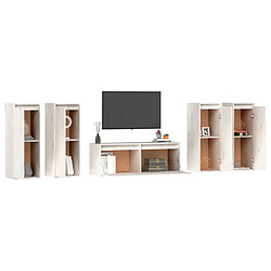 Avis vidaXL Meubles TV 5 pcs Blanc Bois massif de pin