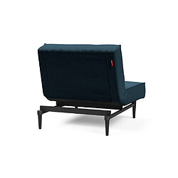 Acheter Inside 75 INNOVATION LIVING Fauteuil SPLITBACK STYLETTO convertible lit 90*115 cm pieds fuseau noir tissu Argus Navy Blue