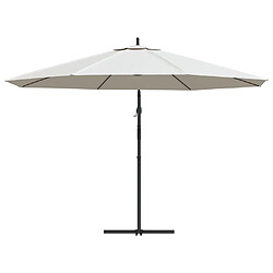 Acheter vidaXL Parasol de jardin en porte-à-faux 3,5 m blanc sable