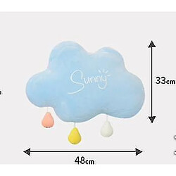 Universal 48cm arc-en-ciel Cloud Moon Planche Pillow Coussin Mignon Soft Cloud Rainbow Moon | Planche-oreiller (bleu)