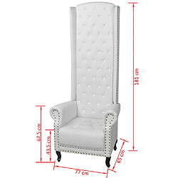 vidaXL Chaise à dossier haut blanc similicuir pas cher