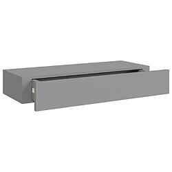 Acheter vidaXL Étagère à tiroir murale Gris 60x23,5x10 cm MDF