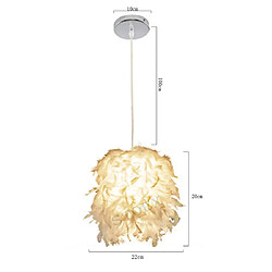 Stoex Lustre D'Intérieur Moderne Ø23CM Lampe À Suspension Romantique Nordique Suspension Luminaire en Plumes Blanches Pures E27 pas cher