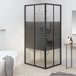 vidaXL Cabine de douche à rayures ESG 90x70x180 cm Noir