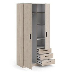 Acheter Cstore Armoire VEGA - Décor Gris anthracite - 2 portes + 3 tiroirs - L 98,5 x P 49,6 x H 200,4 cm