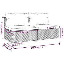 Maison Chic Salon de jardin 2 pcs avec coussins - Table et chaises d'extérieur - Mobilier/Meubles de jardin Moderne Résine tressée Gris -MN29142 pas cher