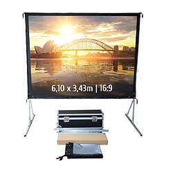 Kimex Ecran de projection valise 6,10 x 3,43m - Format 16:9 - Toile Arrière