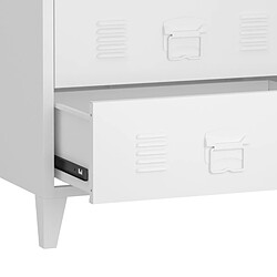 Helloshop26 Commode stylée meuble de rangement pratique métallique acier 72 x 60 x 40 cm blanc 03_0006836 pas cher