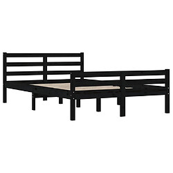 Avis vidaXL Cadre de lit sans matelas noir bois massif 150x200 cm