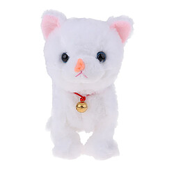 Chat électrique, animal de compagnie Meow Toy, animal en peluche, cadeau de chat en peluche pour tout-petit, blanc