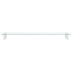 Avis vidaXL Support de moniteur blanc 100x20x8 cm verre trempé et métal