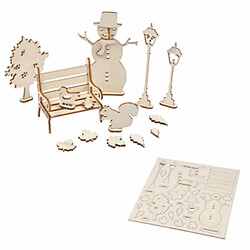 Paris Prix Kit Scènes de Noël 3D Bonhomme de Neige 10cm Naturel