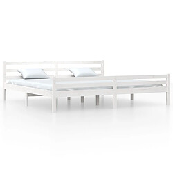 vidaXL Cadre de lit sans matelas blanc bois massif 200x200 cm