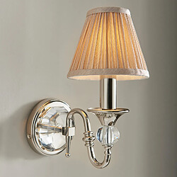 Interiors 1900 Applique Polina, nickel et cristal, abat-jour beige