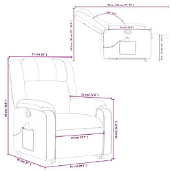 vidaXL Fauteuil inclinable de massage Gris Similicuir pas cher