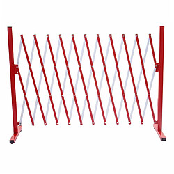 Mendler Grillage HWC-B34, grille protectrice télescopique, aluminium rouge/blanc ~ hauteur 103cm, largeur 37-300cm