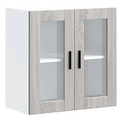 vidaXL Armoire murale de cuisine avec porte en verre Porto sonoma gris