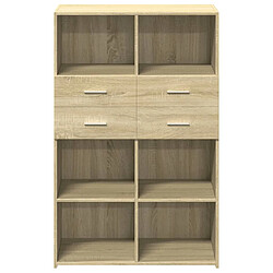 Avis vidaXL Buffet haut chêne sonoma 80x42,5x124 cm bois d'ingénierie