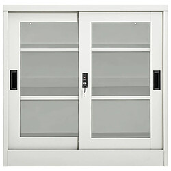 vidaXL Armoire à portes coulissantes Gris clair 90x40x90 cm Acier