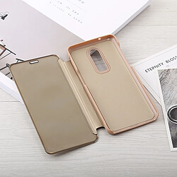 Acheter Wewoo Coque Etui en cuir pour miroir OnePlus 6 avec support or